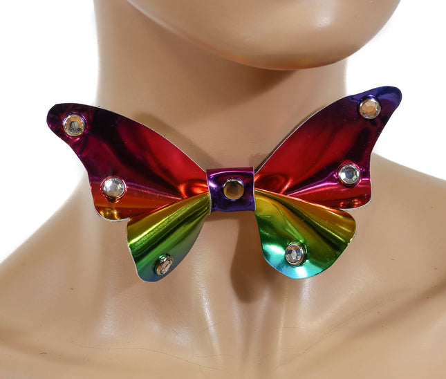 FC806 LARGE BUTTERFLY RAINBOW CHOKER