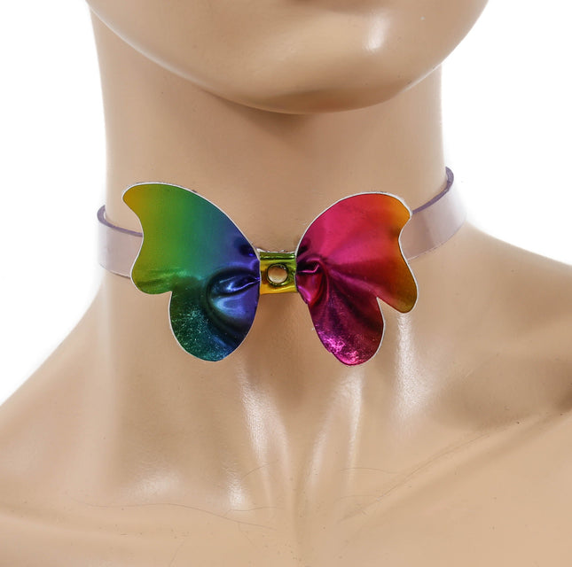 FC807 SMALL BUTTERFLY RAINBOW CHOKER