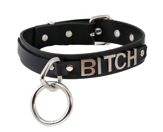 FC808  BONDAGE COLLAR  STAINLESS STEEL LETTER WORDS ID NAME CHOKER