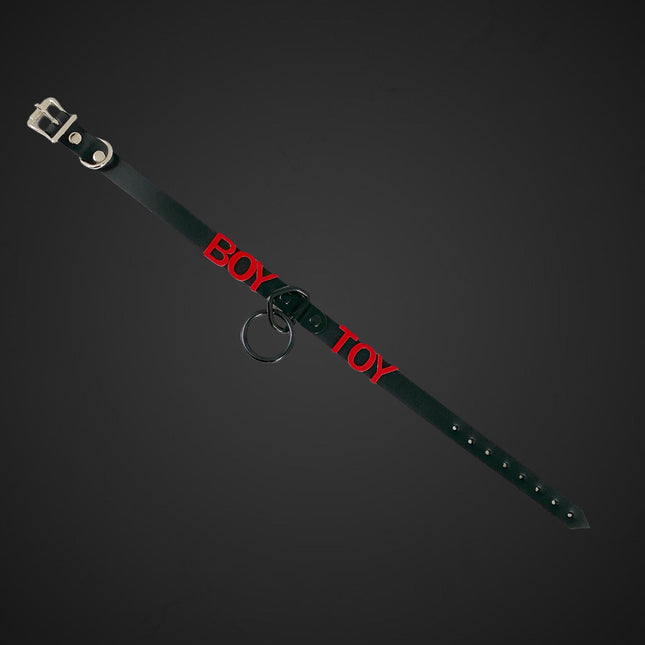FC873-RS  O RING  BONDAGE STAINLESS STEEL LETTER WORDS ID NAME CHOKER