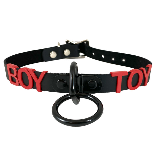 FC873-RS  O RING  BONDAGE STAINLESS STEEL LETTER WORDS ID NAME CHOKER