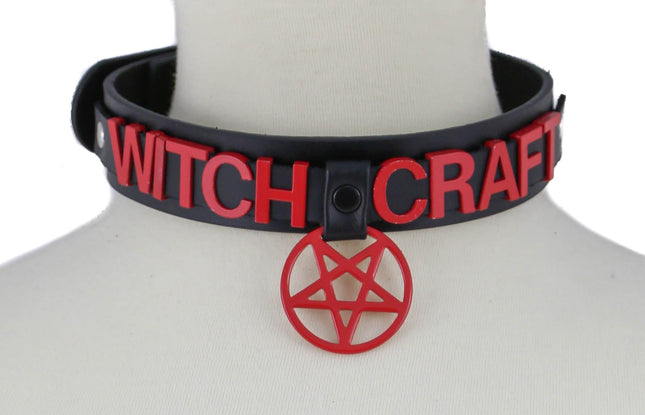FC874  PENTAGRAM BONDAGE STAINLESS STEEL LETTER WORDS ID NAME CHOKER