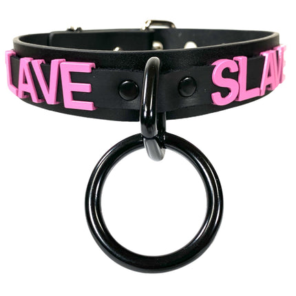 FC876PS BONDAGE STAINLESS STEEL LETTER WORDS ID NAME CHOKER