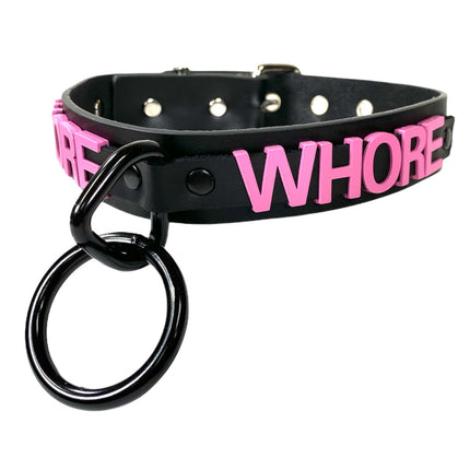 FC876PS BONDAGE STAINLESS STEEL LETTER WORDS ID NAME CHOKER