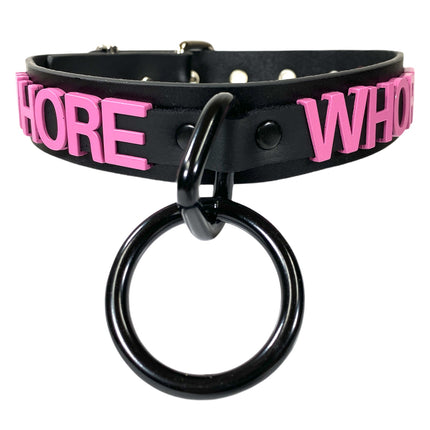 FC876PS BONDAGE STAINLESS STEEL LETTER WORDS ID NAME CHOKER