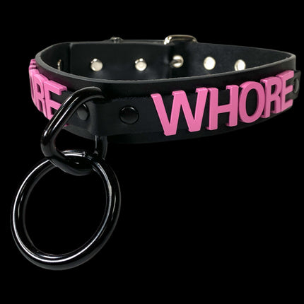FC876PS BONDAGE STAINLESS STEEL LETTER WORDS ID NAME CHOKER