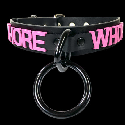 FC876PS BONDAGE STAINLESS STEEL LETTER WORDS ID NAME CHOKER
