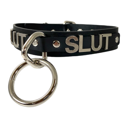 FC876 BONDAGE STAINLESS STEEL LETTER WORDS ID NAME CHOKER