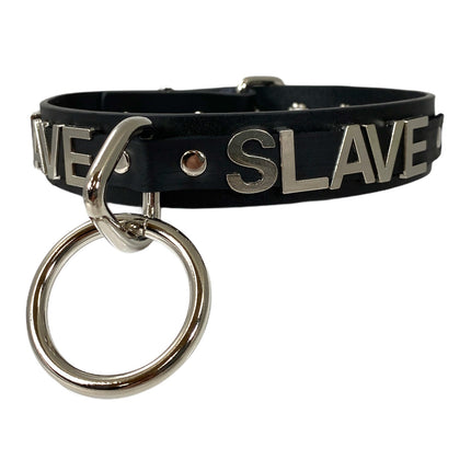 FC876 BONDAGE STAINLESS STEEL LETTER WORDS ID NAME CHOKER