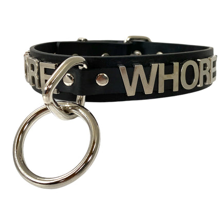 FC876 BONDAGE STAINLESS STEEL LETTER WORDS ID NAME CHOKER