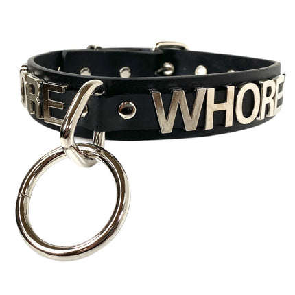 FC876 BONDAGE STAINLESS STEEL LETTER WORDS ID NAME CHOKER