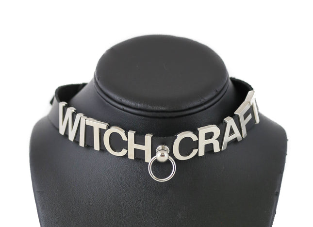 FC877 BONDAGE STAINLESS STEEL LETTER WORDS ID NAME CHOKER