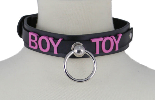 FC878-PS BONDAGE STAINLESS STEEL LETTER WORDS ID NAME CHOKER