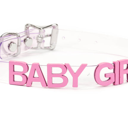 FC291VN-CLR-PS  STAINLESS STEEL LETTER WORDS ID NAME VINYL CHOKER