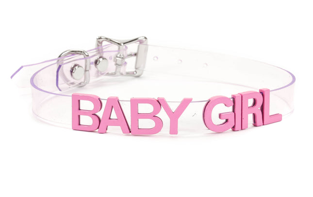 FC291VN-CLR-PS  STAINLESS STEEL LETTER WORDS ID NAME VINYL CHOKER