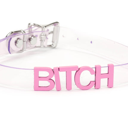 FC291VN-CLR-PS  STAINLESS STEEL LETTER WORDS ID NAME VINYL CHOKER