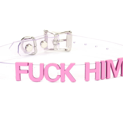 FC291VN-CLR-PS  STAINLESS STEEL LETTER WORDS ID NAME VINYL CHOKER
