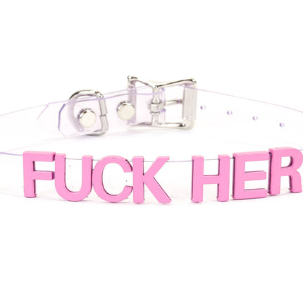 FC291VN-CLR-PS  STAINLESS STEEL LETTER WORDS ID NAME VINYL CHOKER