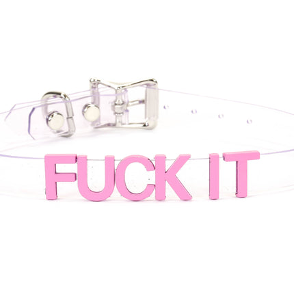 FC291VN-CLR-PS  STAINLESS STEEL LETTER WORDS ID NAME VINYL CHOKER