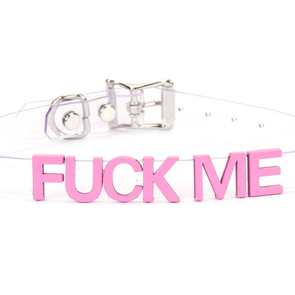 FC291VN-CLR-PS  STAINLESS STEEL LETTER WORDS ID NAME VINYL CHOKER