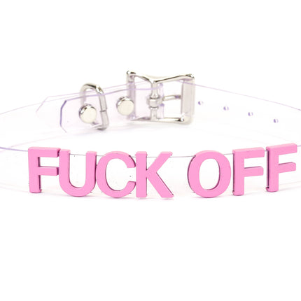 FC291VN-CLR-PS  STAINLESS STEEL LETTER WORDS ID NAME VINYL CHOKER