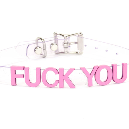 FC291VN-CLR-PS  STAINLESS STEEL LETTER WORDS ID NAME VINYL CHOKER