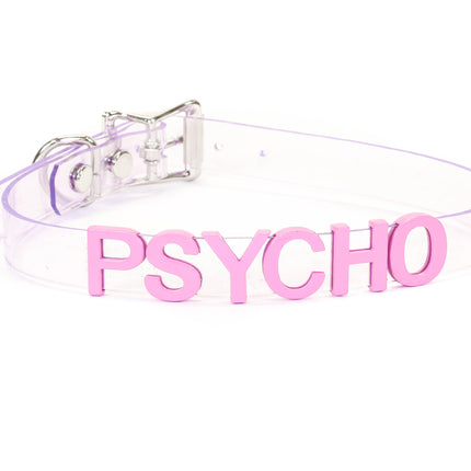 FC291VN-CLR-PS  STAINLESS STEEL LETTER WORDS ID NAME VINYL CHOKER