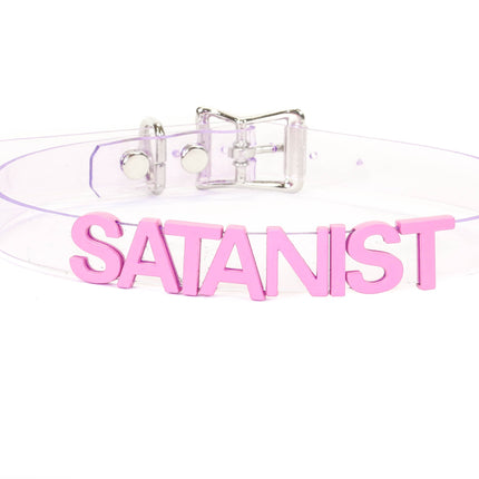 FC291VN-CLR-PS  STAINLESS STEEL LETTER WORDS ID NAME VINYL CHOKER