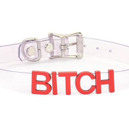 FC291VN-CLR-RS STAINLESS STEEL LETTER WORDS ID NAME CLEAR VINYL CHOKER