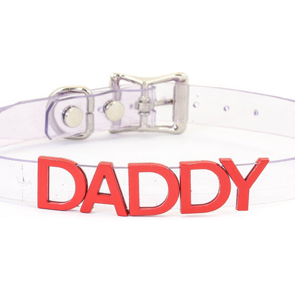 FC291VN-CLR-RS STAINLESS STEEL LETTER WORDS ID NAME CLEAR VINYL CHOKER