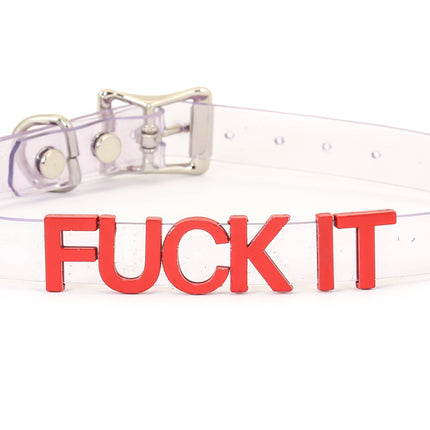 FC291VN-CLR-RS STAINLESS STEEL LETTER WORDS ID NAME CLEAR VINYL CHOKER