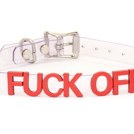 FC291VN-CLR-RS STAINLESS STEEL LETTER WORDS ID NAME CLEAR VINYL CHOKER