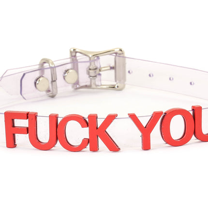 FC291VN-CLR-RS STAINLESS STEEL LETTER WORDS ID NAME CLEAR VINYL CHOKER