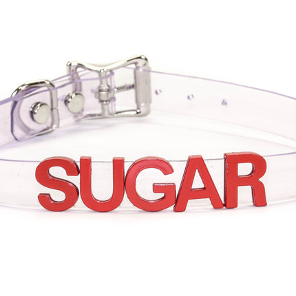 FC291VN-CLR-RS STAINLESS STEEL LETTER WORDS ID NAME CLEAR VINYL CHOKER