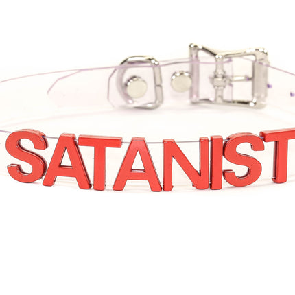 FC291VN-CLR-RS STAINLESS STEEL LETTER WORDS ID NAME CLEAR VINYL CHOKER