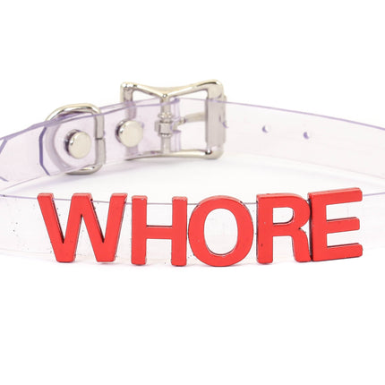 FC291VN-CLR-RS STAINLESS STEEL LETTER WORDS ID NAME CLEAR VINYL CHOKER