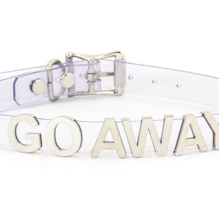 FC291VN-CLR CLEAR VINYL STAINLESS STEEL WORDS CLEAR VINYL CHOKER