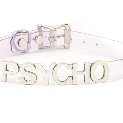 FC291VN-CLR CLEAR VINYL STAINLESS STEEL WORDS CLEAR VINYL CHOKER