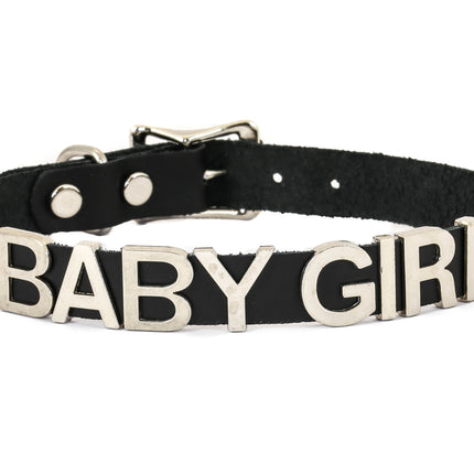 FC291VN-BLK STAINLESS STEEL WORDS BLACK VINYL CHOKER