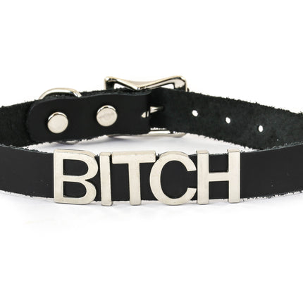 FC291VN-BLK STAINLESS STEEL WORDS BLACK VINYL CHOKER