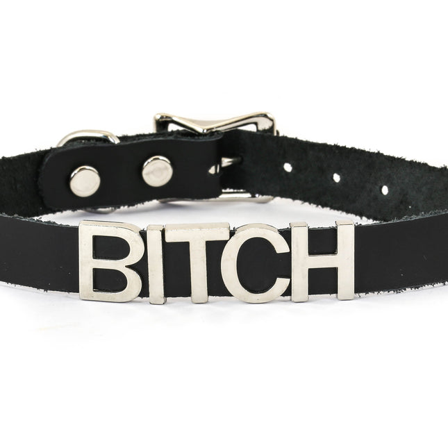 FC291VN-BLK STAINLESS STEEL WORDS BLACK VINYL CHOKER