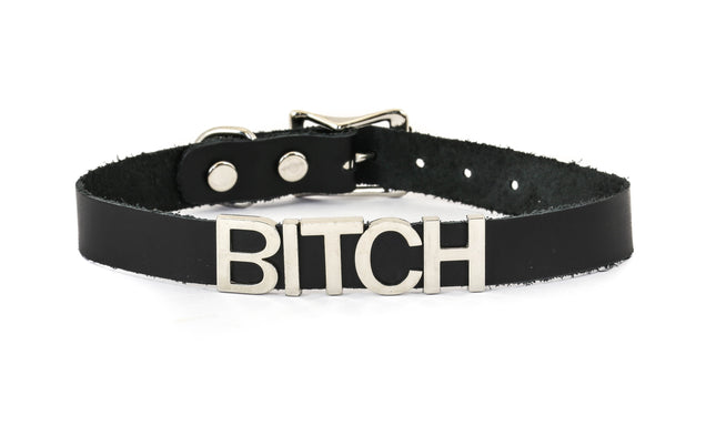 FC291VN-BLK STAINLESS STEEL WORDS BLACK VINYL CHOKER