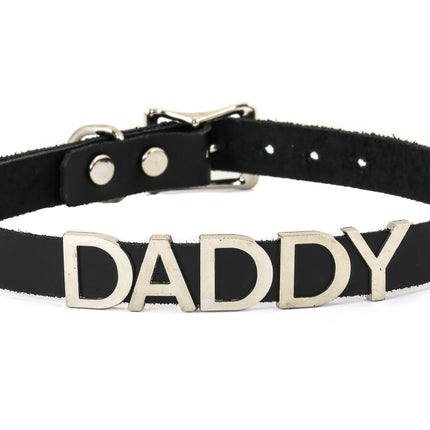 FC291VN-BLK STAINLESS STEEL WORDS BLACK VINYL CHOKER