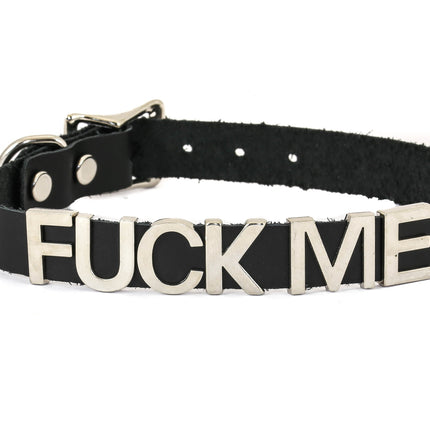FC291VN-BLK STAINLESS STEEL WORDS BLACK VINYL CHOKER