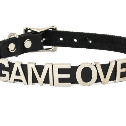 FC291VN-BLK STAINLESS STEEL WORDS BLACK VINYL CHOKER