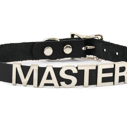 FC291VN-BLK STAINLESS STEEL WORDS BLACK VINYL CHOKER
