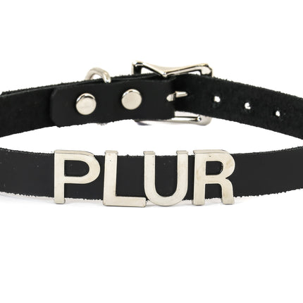FC291VN-BLK STAINLESS STEEL WORDS BLACK VINYL CHOKER