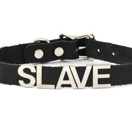 FC291VN-BLK STAINLESS STEEL WORDS BLACK VINYL CHOKER