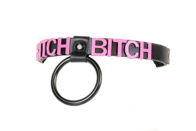 FC913-PS FETISH  STAINLESS STEEL LETTER WORDS ID NAME CHOKER