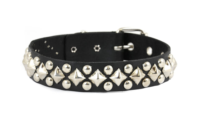 FC916 DIAMOND STUD AND SILVER ROUND STUD CHOKER